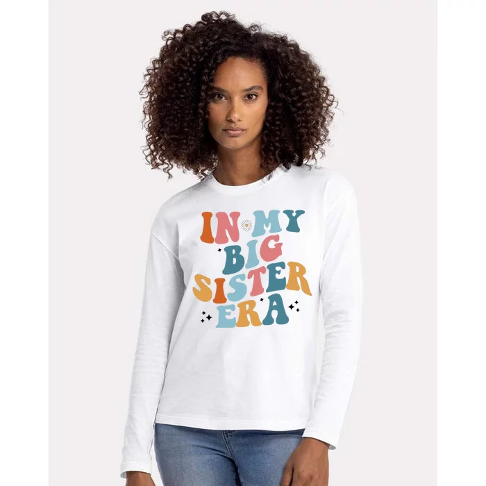 In My Big Sis Era Groovy Womens Cotton Relaxed Long Sleeve T-Shirt