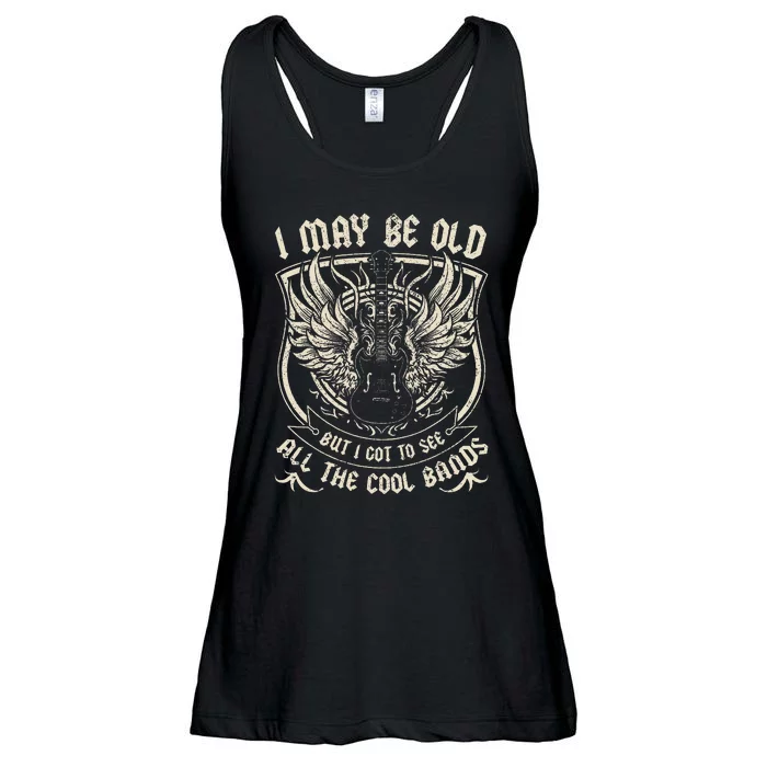 I May Be Old But I Got To See All The Cool Band Rock Concert Ladies Essential Flowy Tank