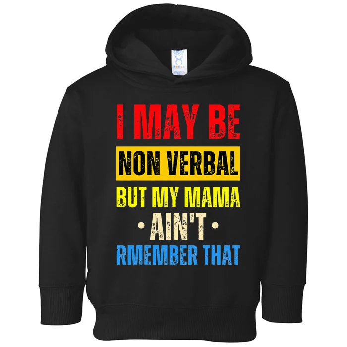 I May Be Non Verbal Nonverbal Autism Awareness Toddler Hoodie