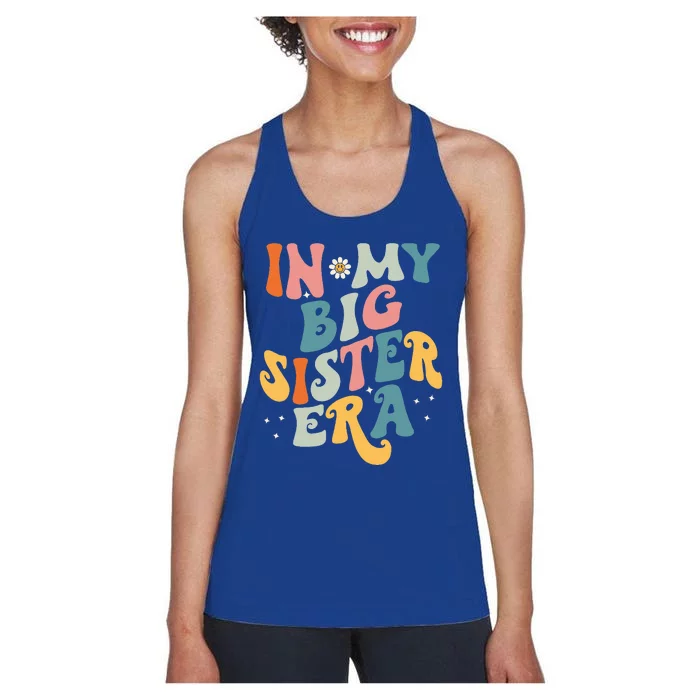 In My Big Sis Era Baby Big Sister Women's Racerback Tank