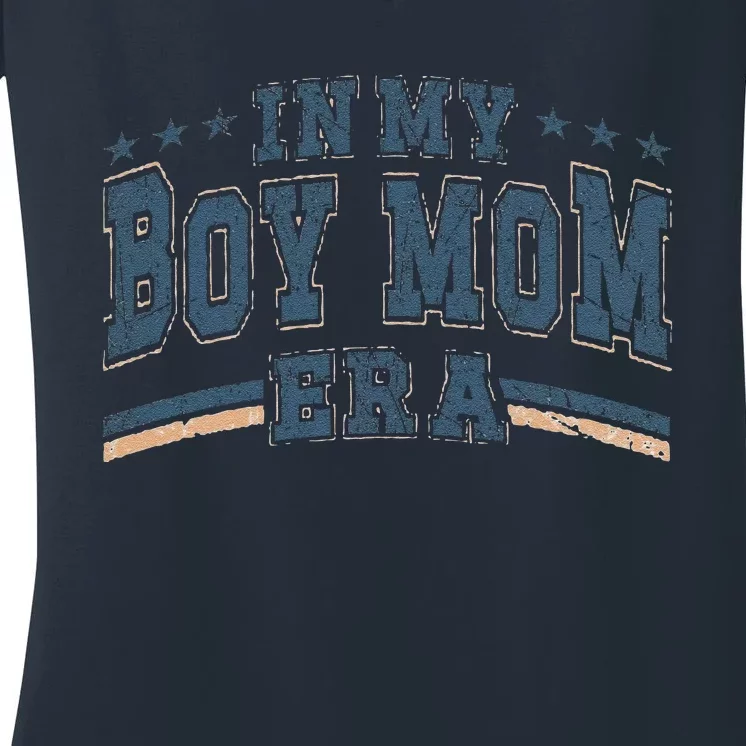 In My Boy Mom Era Boy Mama Era Women's V-Neck T-Shirt