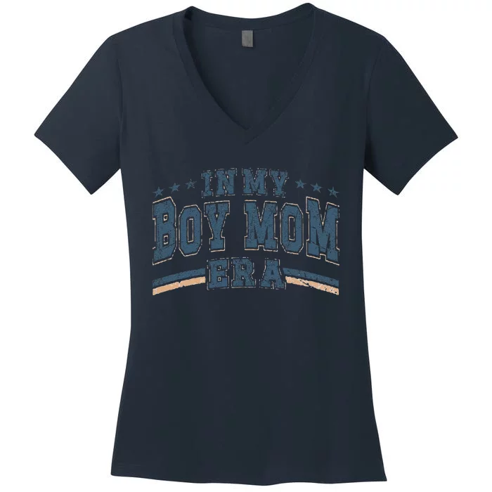 In My Boy Mom Era Boy Mama Era Women's V-Neck T-Shirt