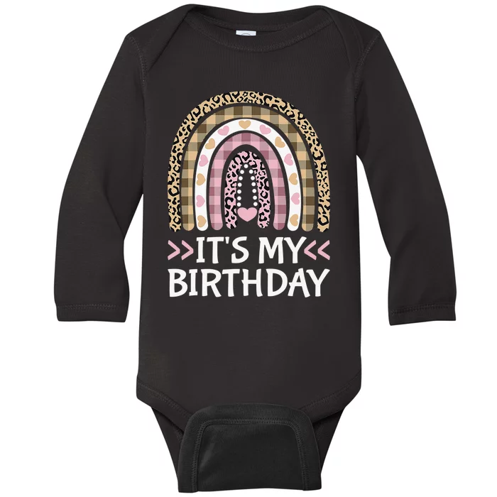 Its My Birthday   Bday Outfit Rainbow  Birthday Baby Long Sleeve Bodysuit