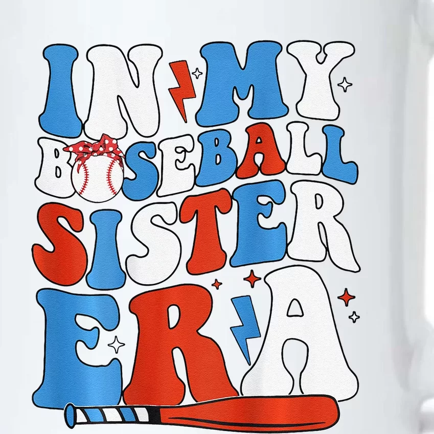 In My Baseball Sister Era Groovy Baseball Sister 2 Sided Black Color Changing Mug