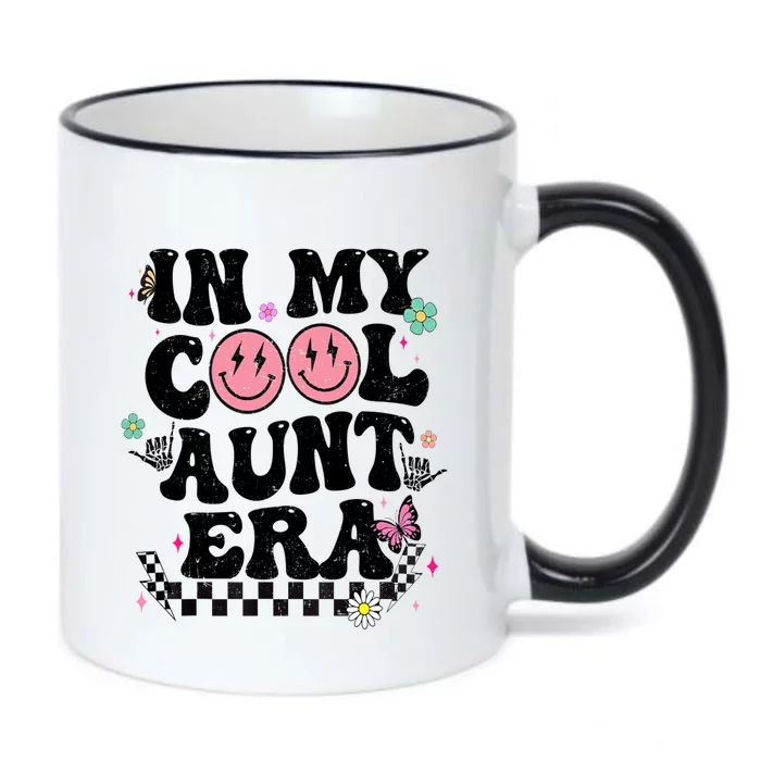 In My Cool Aunt Era Retro Groovy For Auntie Gift Black Color Changing Mug