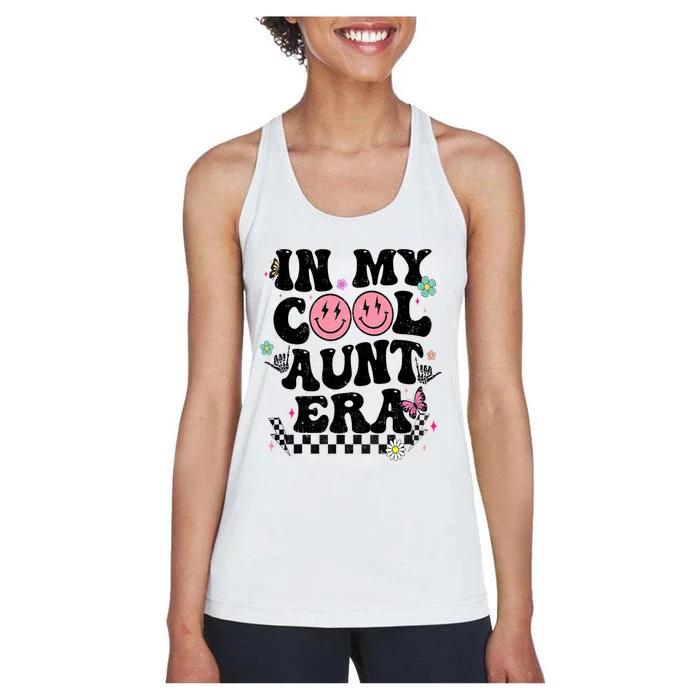 In My Cool Aunt Era Retro Groovy For Auntie Gift Women's Racerback Tank