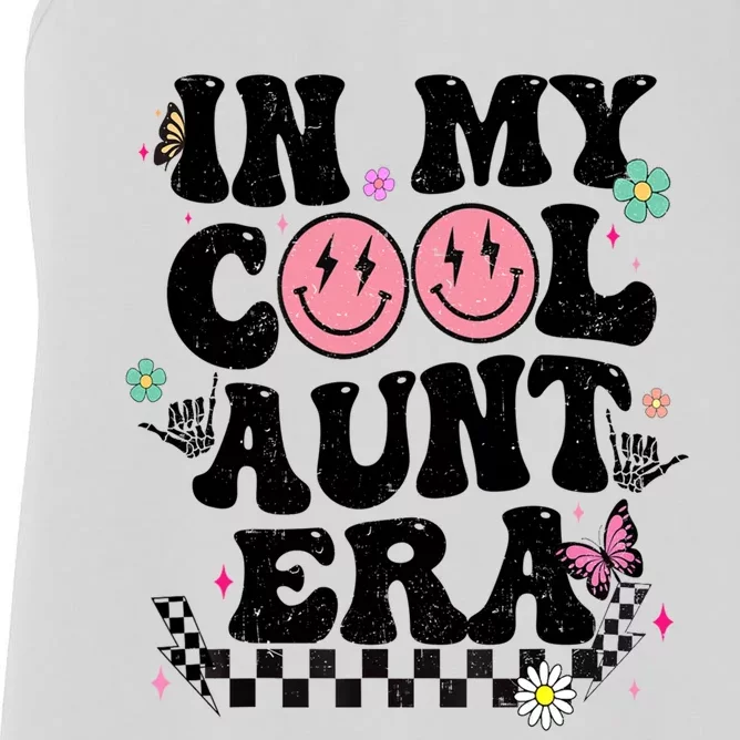 In My Cool Aunt Era Retro Groovy For Auntie Gift Women's Racerback Tank