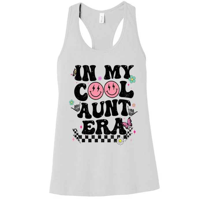 In My Cool Aunt Era Retro Groovy For Auntie Gift Women's Racerback Tank