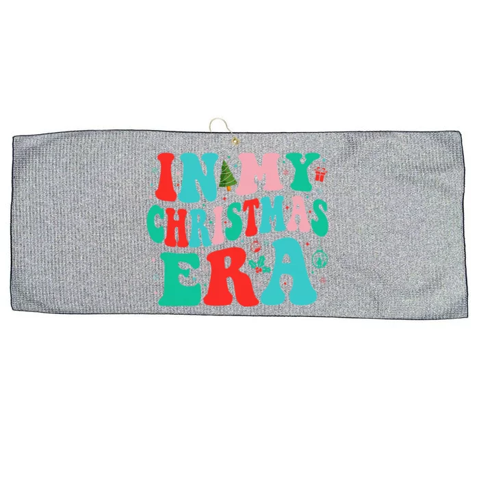 In My Christmas Era Cute Groovy Christmas Holiday Xmas Large Microfiber Waffle Golf Towel