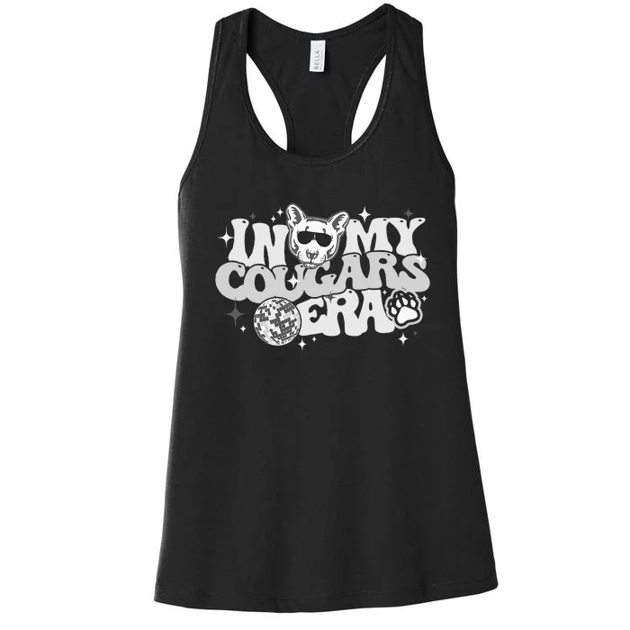 In My Cougars Era Back To School Mascot Spirit Pride Squad Women's Racerback Tank