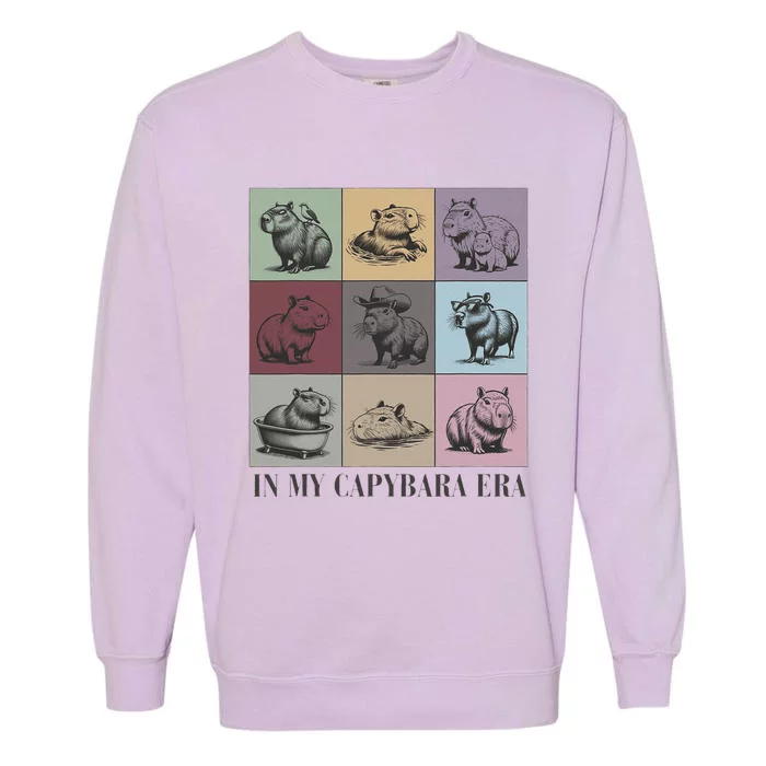 In My Capybara Era Capybara Lover Gift Garment-Dyed Sweatshirt