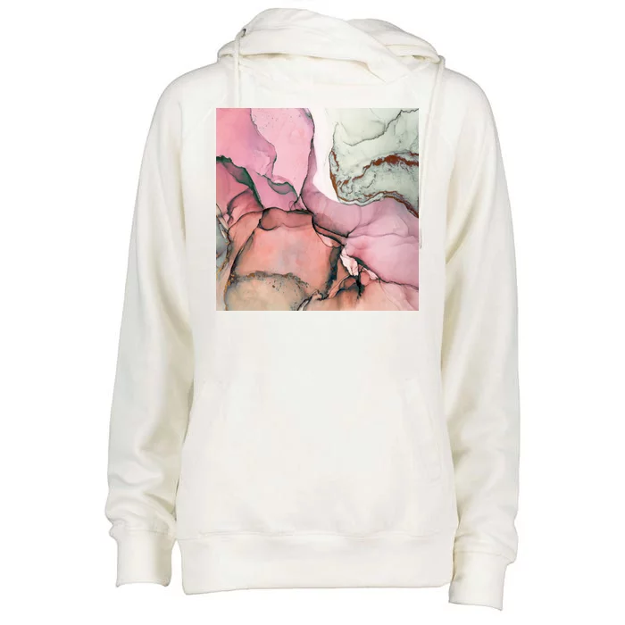 Ink Modern Contemporary Art Painting Womens Funnel Neck Pullover Hood