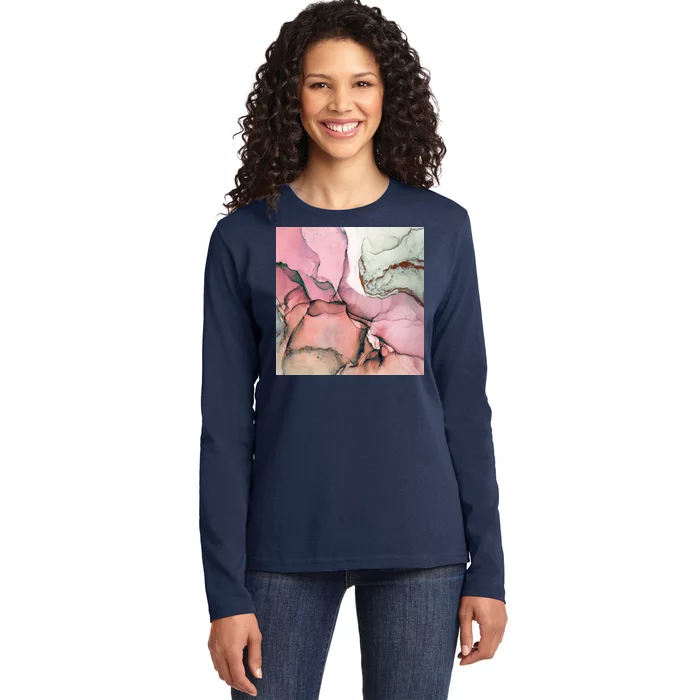 Ink Modern Contemporary Art Painting Ladies Long Sleeve Shirt