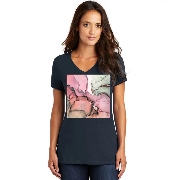 Ink Modern Contemporary Art Painting Women's V-Neck T-Shirt