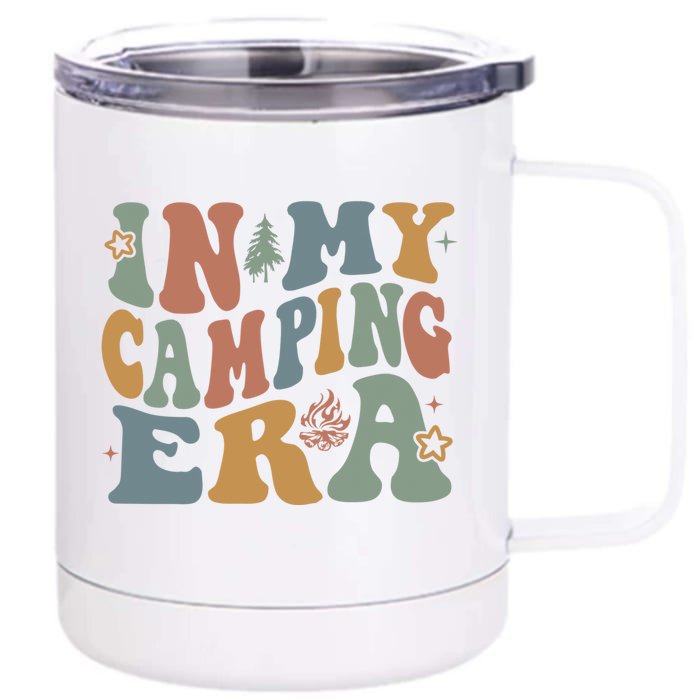 In My Camping Era Retro Wavy Groovy Style For Camper Gift Front & Back 12oz Stainless Steel Tumbler Cup