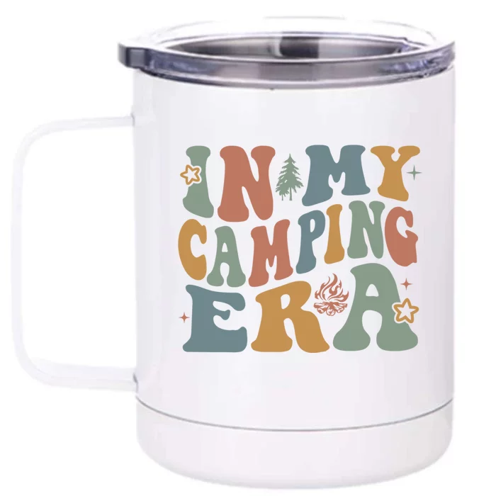 In My Camping Era Retro Wavy Groovy Style For Camper Gift Front & Back 12oz Stainless Steel Tumbler Cup