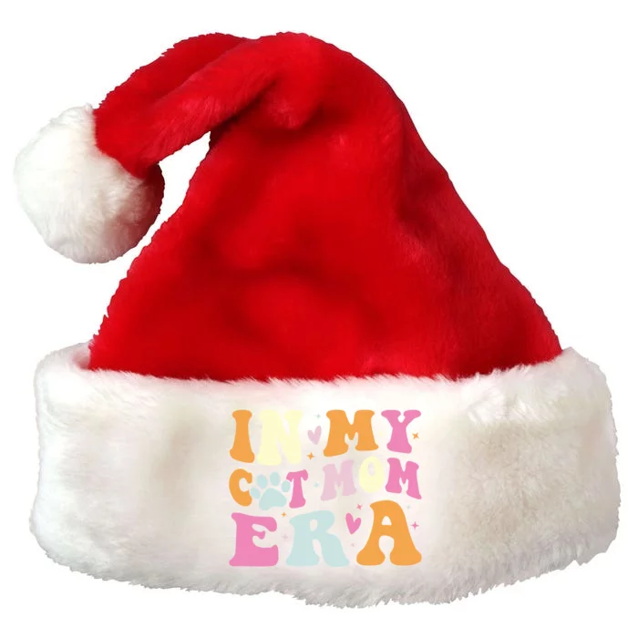 In My Cat Mom Era Cute Cat Mom Premium Christmas Santa Hat