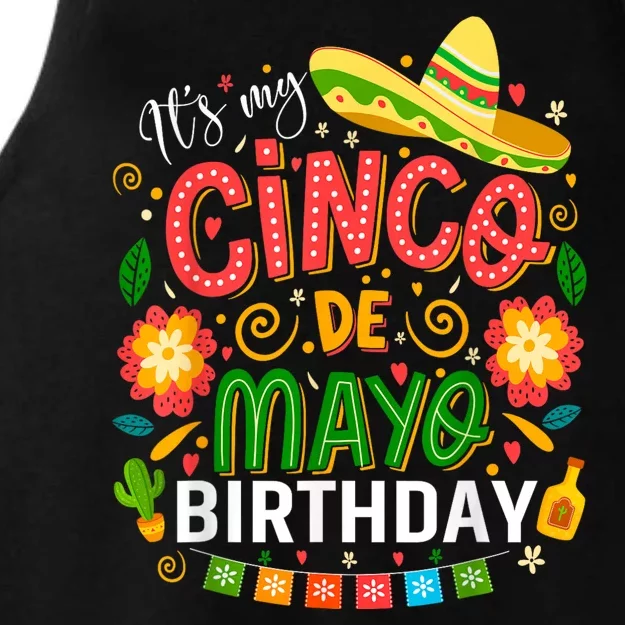 ItS My Cinco De Mayo Birthday Funny Cinco De Mayo Birthday Ladies Tri-Blend Wicking Tank