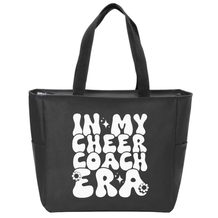 In My Cheer Coach Era Funny Groovy Zip Tote Bag