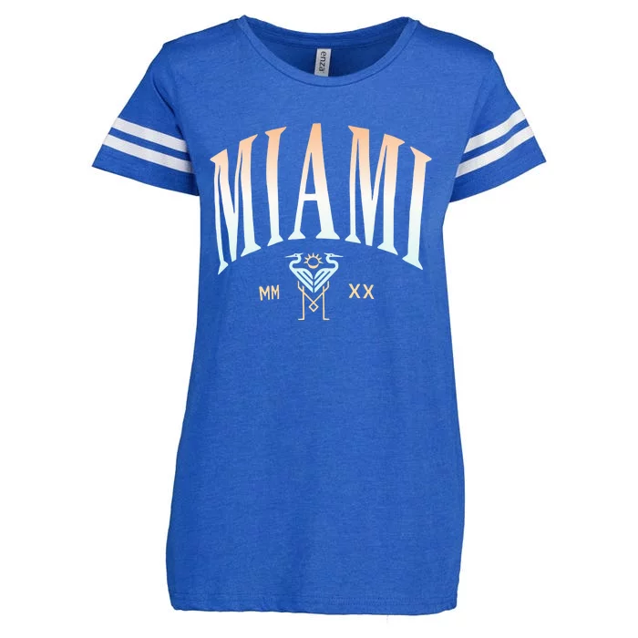 Inter Miami Cf Gradient Heavy Relaxed Enza Ladies Jersey Football T-Shirt