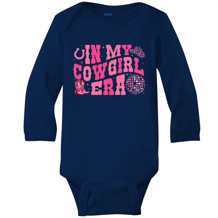 In My Cowgirl Era Groovy Cute Western Rodeo Baby Long Sleeve Bodysuit