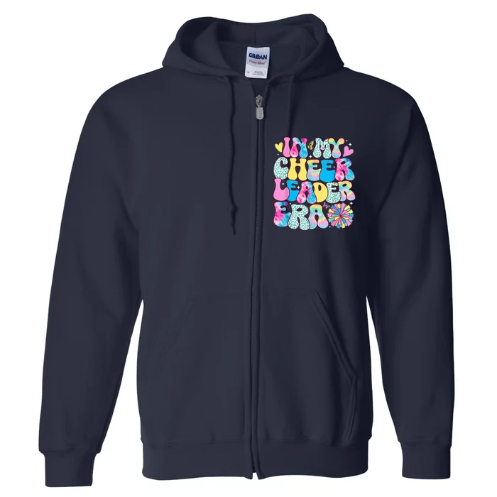 In My Cheerleader Era Girl Retro Cheer Leader Cheerleading Full Zip Hoodie