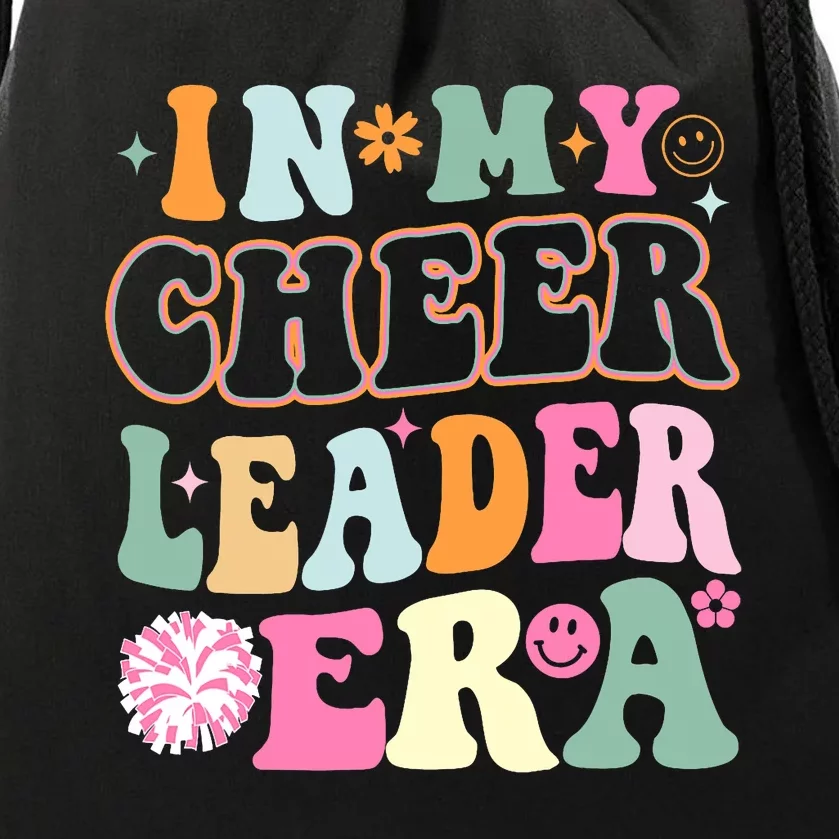 In My Cheer Coach Era Funny Retro Cheerleader Cheerleading Drawstring Bag