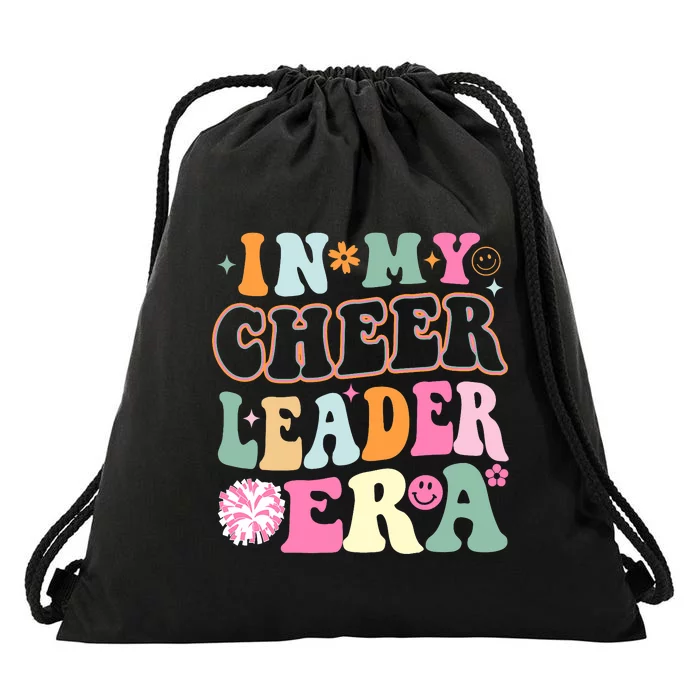 In My Cheer Coach Era Funny Retro Cheerleader Cheerleading Drawstring Bag