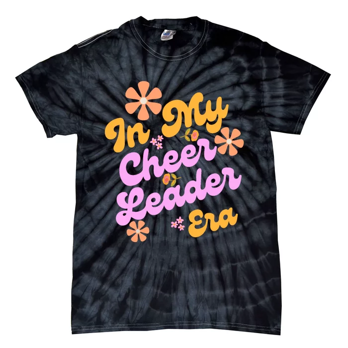 In My Cheer Leader Era Cheerleading Coach Funny Groovy Retro Tie-Dye T-Shirt