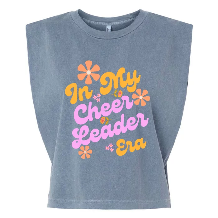 In My Cheer Leader Era Cheerleading Coach Funny Groovy Retro Garment-Dyed Women's Muscle Tee