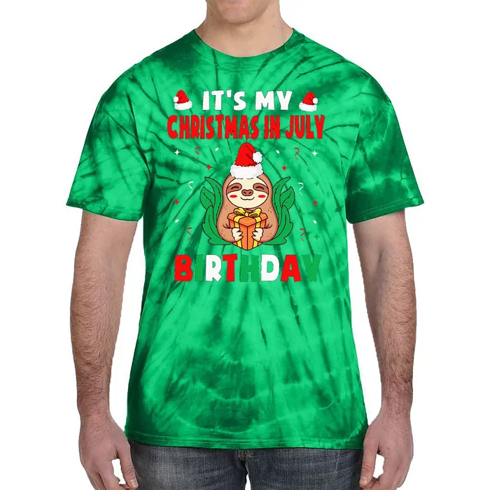 It's My Christmas In July Birthday Born On 25th Of July 25 Tie-Dye T-Shirt