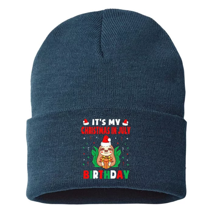 It's My Christmas In July Birthday Born On 25th Of July 25 Sustainable Knit Beanie