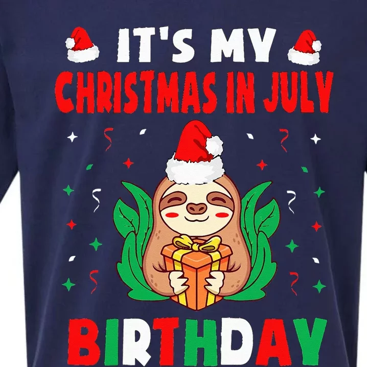 It's My Christmas In July Birthday Born On 25th Of July 25 Sueded Cloud Jersey T-Shirt