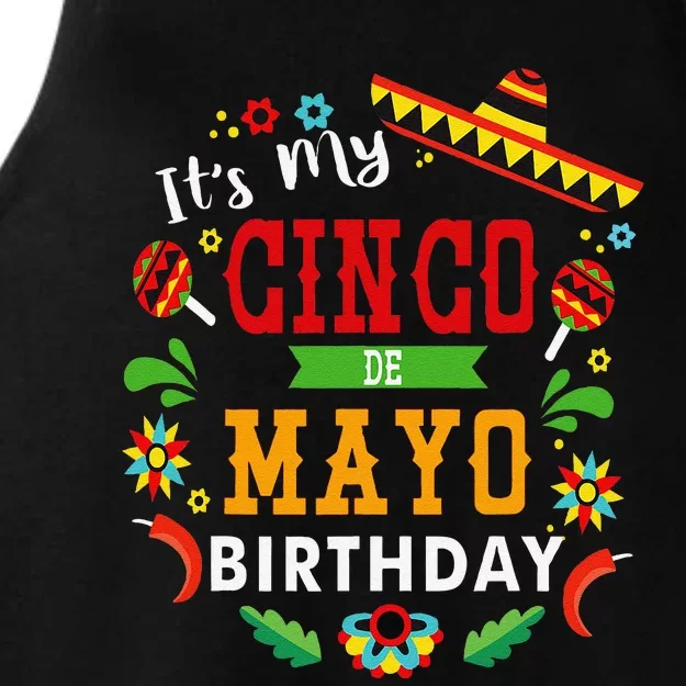 Its My Cinco De Mayo Birthday Funny Birthday Party Mexican Ladies Tri-Blend Wicking Tank