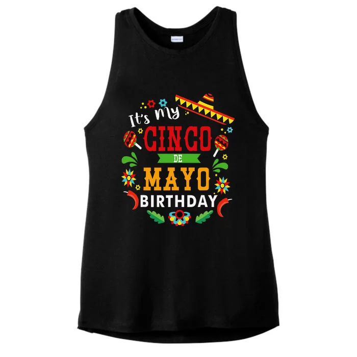 Its My Cinco De Mayo Birthday Funny Birthday Party Mexican Ladies Tri-Blend Wicking Tank