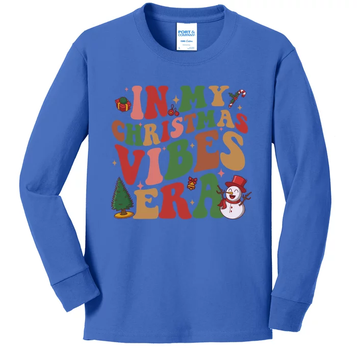 In My Christmas Vibes Era Groovy Christmas Matching Family Cool Gift Kids Long Sleeve Shirt