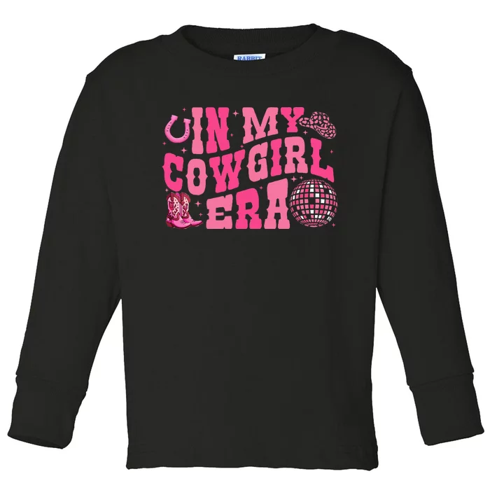 In My Cowgirl Era Groovy Cute Western Rodeo Toddler Long Sleeve Shirt