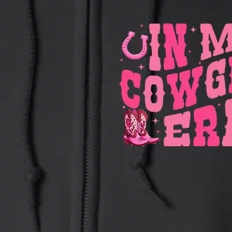 In My Cowgirl Era Groovy Cute Western Rodeo Full Zip Hoodie