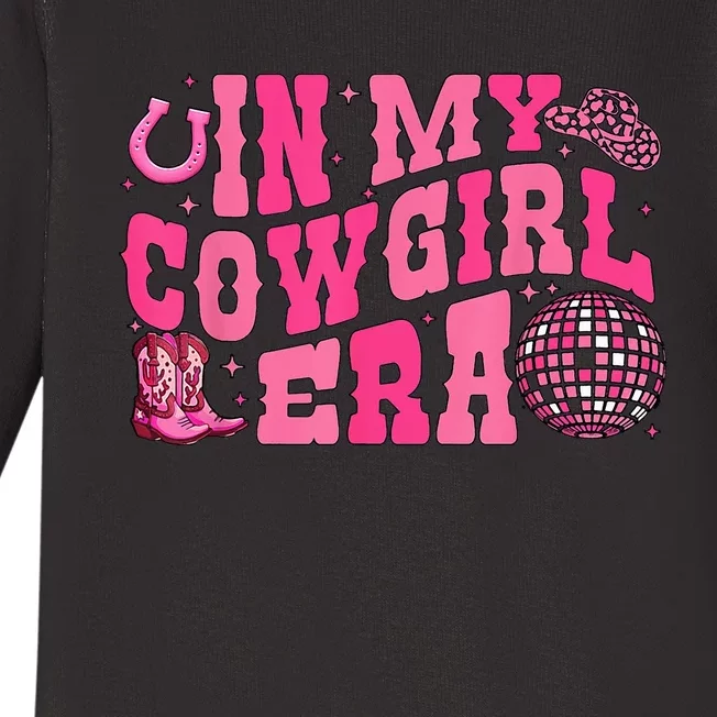 In My Cowgirl Era Groovy Cute Western Rodeo Cowgirl Baby Long Sleeve Bodysuit