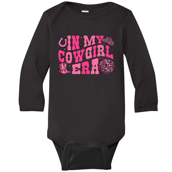 In My Cowgirl Era Groovy Cute Western Rodeo Cowgirl Baby Long Sleeve Bodysuit