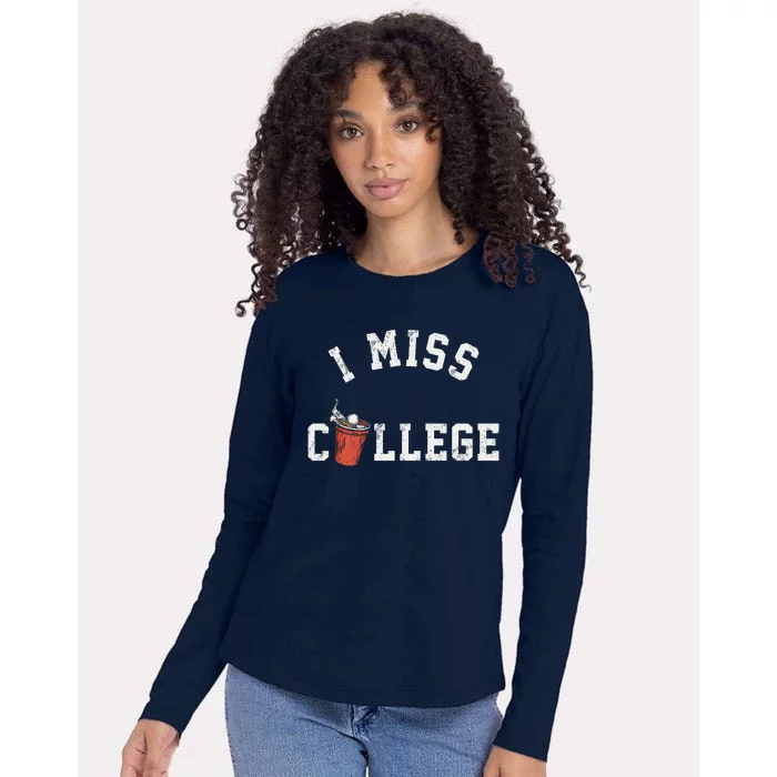 I Miss College Vintage Womens Cotton Relaxed Long Sleeve T-Shirt