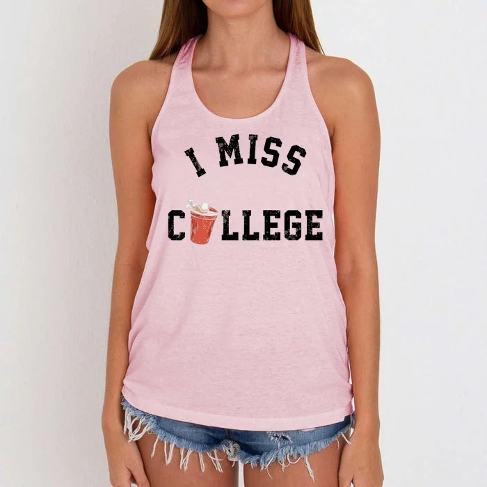 I Miss College Vintage Women's Knotted Racerback Tank