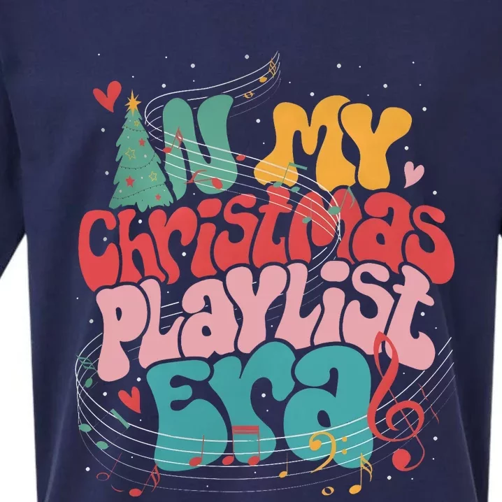 In My Christmas Playlist Era Merry Christmas Sueded Cloud Jersey T-Shirt