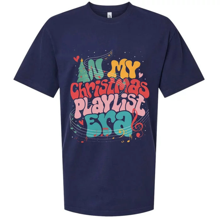 In My Christmas Playlist Era Merry Christmas Sueded Cloud Jersey T-Shirt