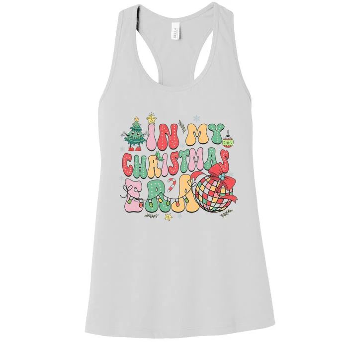 In My Christmas Era Cute Groovy Christmas Holiday Xmas Women's Racerback Tank