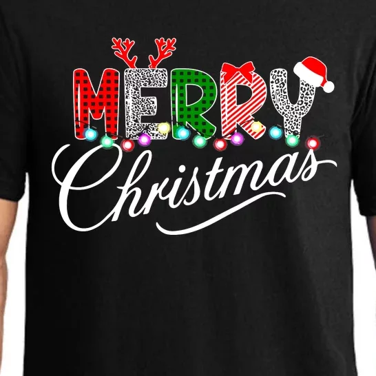 Ideas Merry Christmas | Plaid Graphic Christmas Letter Pajama Set