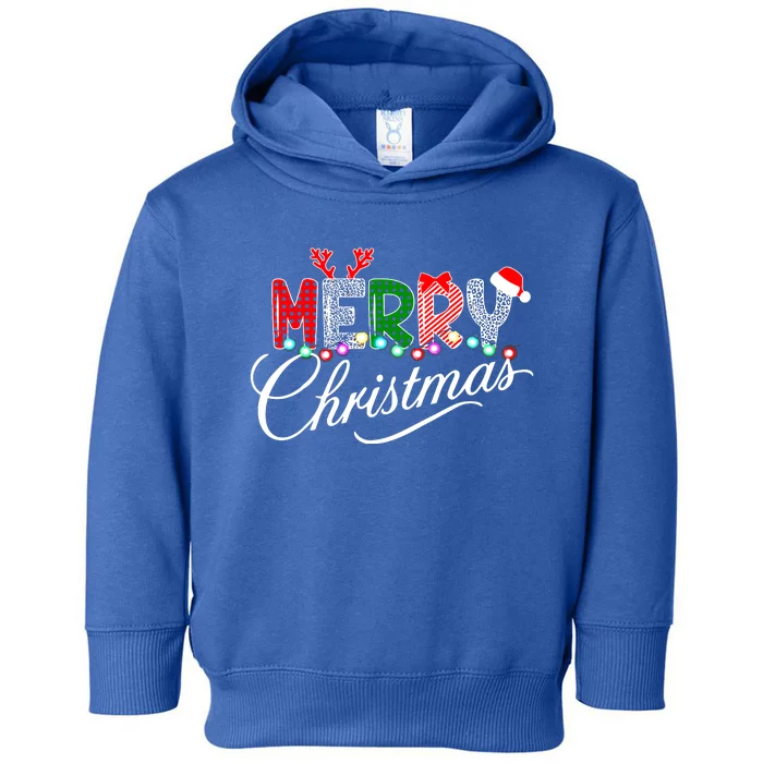 Ideas Merry Christmas | Plaid Graphic Christmas Letter Toddler Hoodie