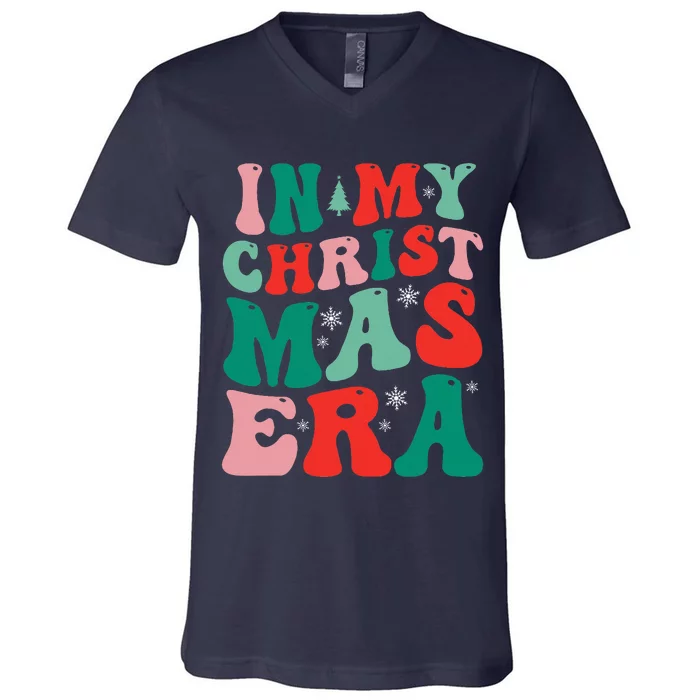 In My Christmas Era Groovy Xmas V-Neck T-Shirt