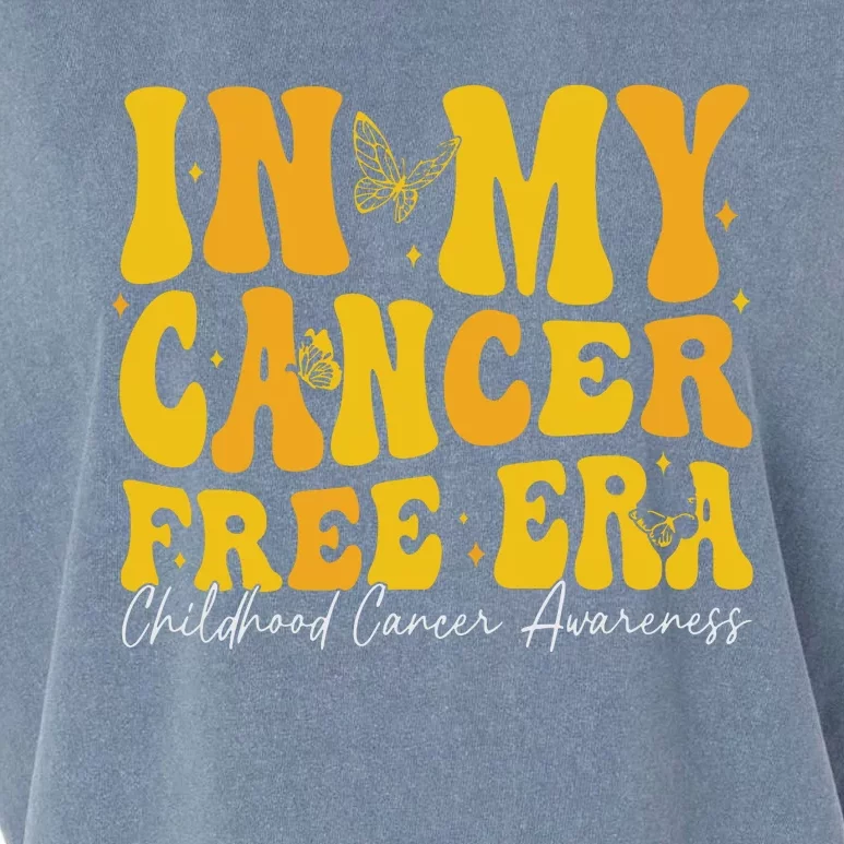 In My Cancer Free Era Childhood Cancer Awareness Gold Ribbon Garment-Dyed Women's Muscle Tee