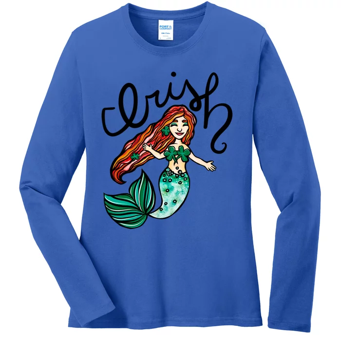 Irish Mermaid Cute St Patrick's Day Gift Ladies Long Sleeve Shirt